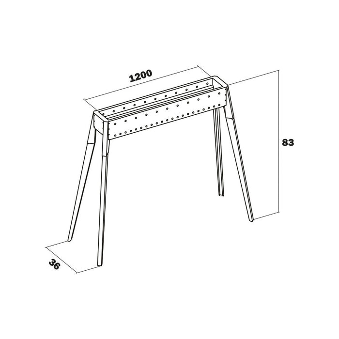 Miami - Cuocispiedini portatile in acciaio inox canalina cuoci arrosticini alimentata a carbonella o legna bbq pieghevole 120cm