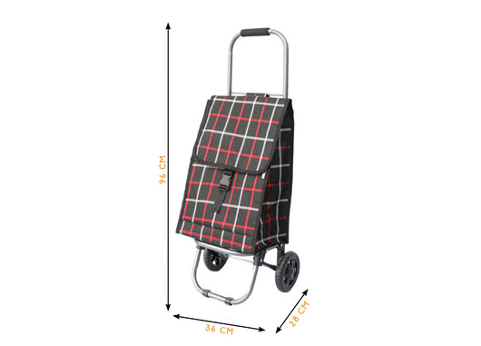 Carrello Spesa Con Ruote Trolley Portaspesa Con Manico Amilcare - Carrello - Nero