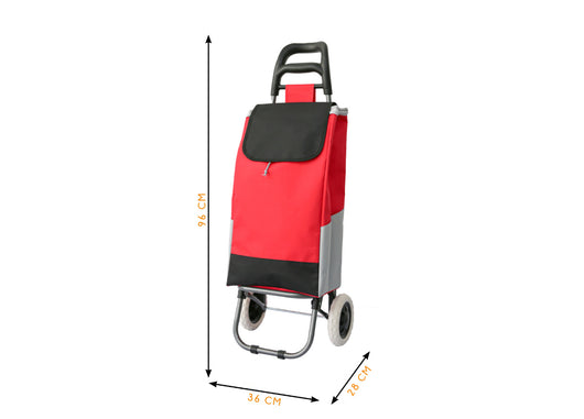 Carrello Spesa Con Ruote Trolley Portaspesa Con Manico Corrado - Carrello - Rosso