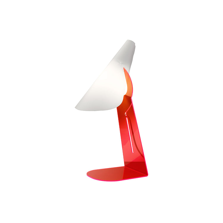 Applique Moderna A 1 Luce Calle In Polilux Rosso Fluorescente Made In Italy