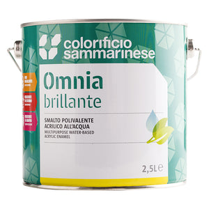 SMALTO ALL'ACQUA 'OMNIA' Lt. 0,750 Bianco brillante COLORIFICIO SAMMARINESE 6 PZ