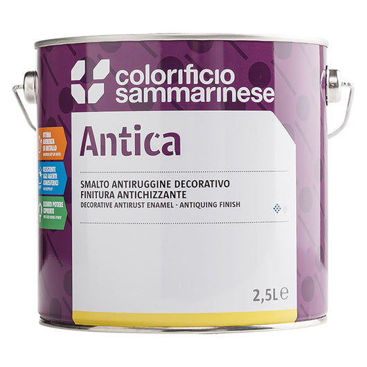 SMALTO ANTIRUGGINE 'ANTICA' Lt. 0,750 grana grossa -ferro ant. COLORIFICIO SAMMARINESE 6 PZ