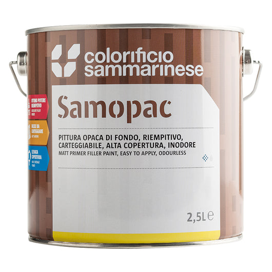 PITTURA OPACA DI FONDO 'SAMOPAC' Lt. 0,5 COLORIFICIO SAMMARINESE 6 PZ