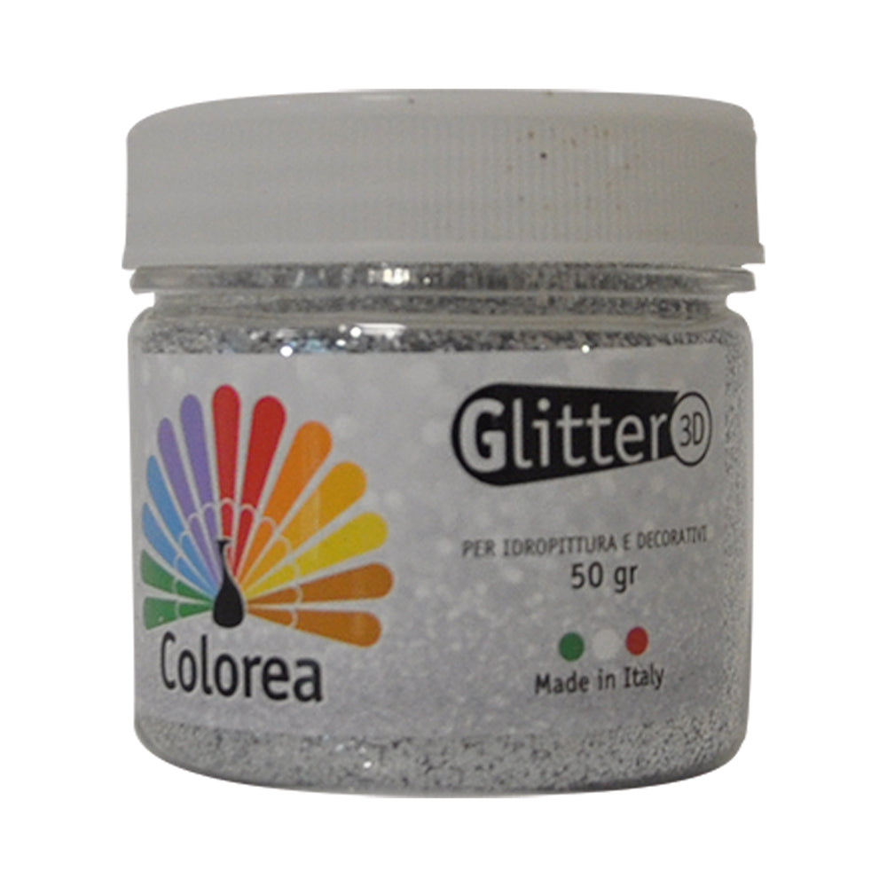 GLITTER IN POLVERE gr.50 - colore argento COLOREA 12 PZ