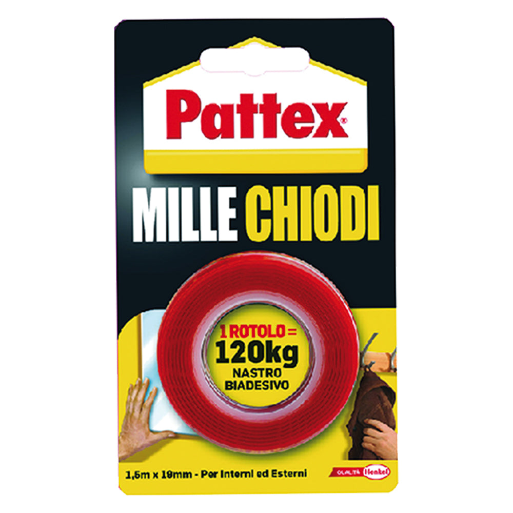 NASTRO BIADESIVO 'MILLECHIODI' mm 19 x 1,5 mt PATTEX 12 BL