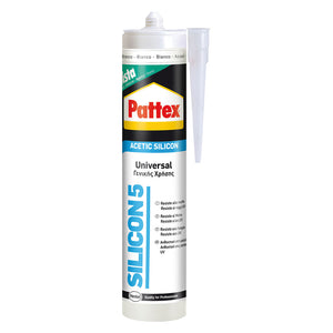 SILICONE ACETICO UNIVERSALE RAL 9010 bianco ml 280 PATTEX 25 PZ