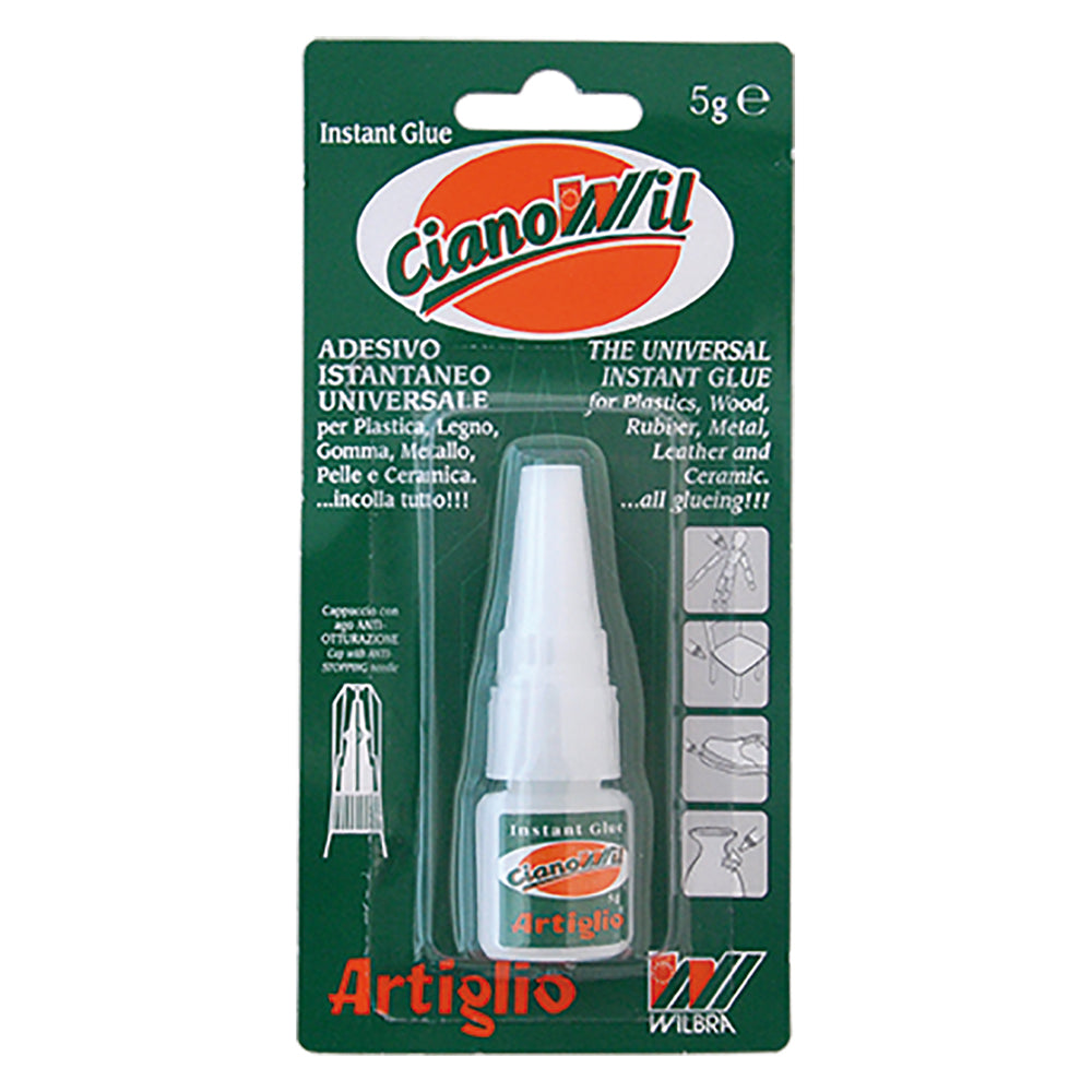 ADESIVO CIANOCRILATO 'ARTIGLIO CIANOWIL' gr. 5 WILBRA 12 PZ