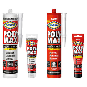 ADESIVO SIGILLANTE UNIVERSALE 'POLY MAX' HTE gr. 165 - bianco (clip strip) BOSTIK 12 PZ