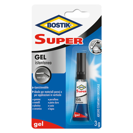 ADESIVO ISTANTANEO UNIVERSALE GEL 'SUPER' gr. 3 (clip strip) BOSTIK 12 BL