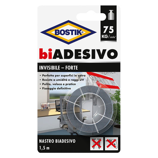 NASTRO BIADESIVO IN SCHIUMA INVISIBILE mm. 19 x 1,5 mt BOSTIK 6 PZ