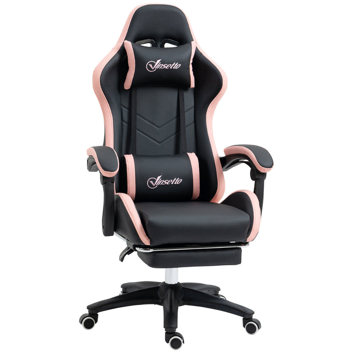 Sedia da Gaming Ergonomica 65x65x121-129 cm in Similpelle Rosa e Nero