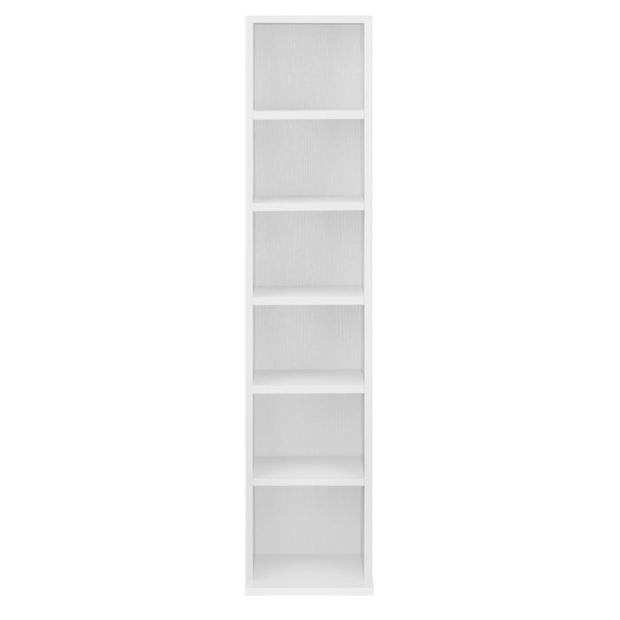 Scaffale a Colonna Tynset con 6 Scomparti per CD DVD 90x20x20 cm Bianco [en.casa]