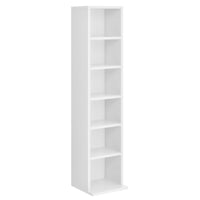 Scaffale a Colonna Tynset con 6 Scomparti per CD DVD 90x20x20 cm Bianco [en.casa]