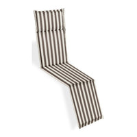 Cuscino da esterno per deckchair, 184x46 cm con volant - Cuscino Da Esterno Per Deckchair, 184x46 Cm Con Volant Fantasia Sahara (righe Bianche/beige/grigie)