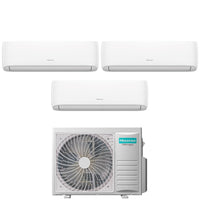 Climatizzatore Condizionatore Hisense Trial Split Inverter serie HI-COMFORT 7+7+12 con 3AMW52U4RJA R-32 Wi-Fi Integrato 7000+7000+12000