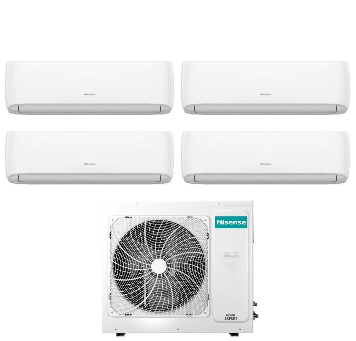 Climatizzatore Condizionatore Hisense Quadri Split Inverter serie HI-COMFORT 7+7+7+12 con 4AMW105U4RAA R-32 Wi-Fi Integrato 7000+7000+7000+12000 – Novità