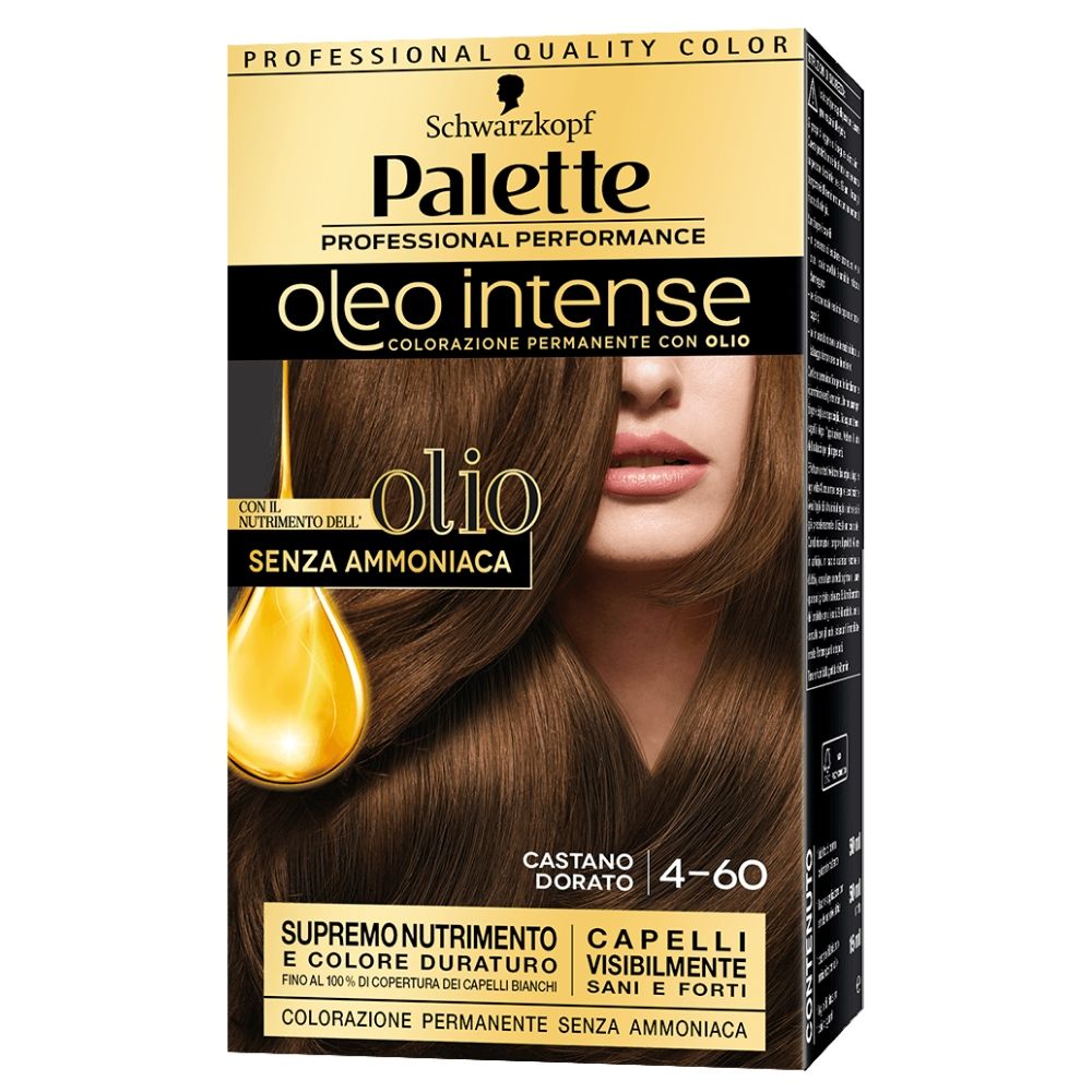 schwarzkopf palette oleo intense colorazione permanente senza ammoniaca 4-60 castano dorato