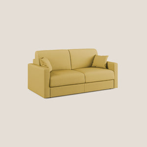 Divano Letto 3 Posti 186x92x96 cm in Tessuto Giallo