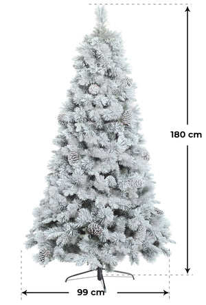 Albero di Natale Artificiale Innevato 180 cm 623 Rami Verde