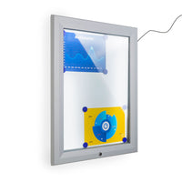 Bacheca da Esterno con Apertura a Ribalta 58,5x76x4,7 cm in Alluminio con Led Silver