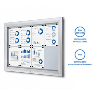 Bacheca da Esterno con Apertura a Ribalta 102,5x76x4,7 cm in Alluminio Grigio Chiaro