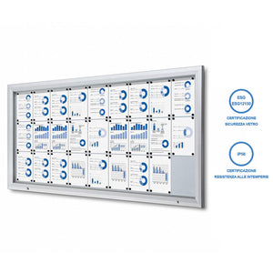 Bacheca da Esterno con Apertura a Ribalta 212,5x106,7x4,7 cm in Alluminio Grigio Chiaro
