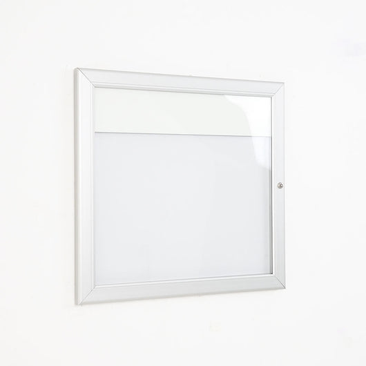 Bacheca con Apertura a Battente 51,5x48,7x2,3 cm in Alluminio con Led Silver