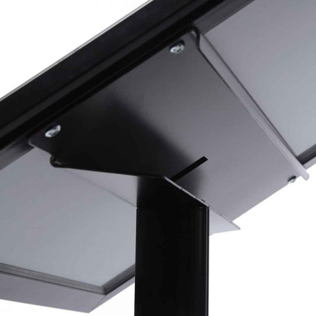 Espositore a Leggio con Piantana 50,5x47,7x2,3 cm in Alluminio con Led Porta Menù Nera