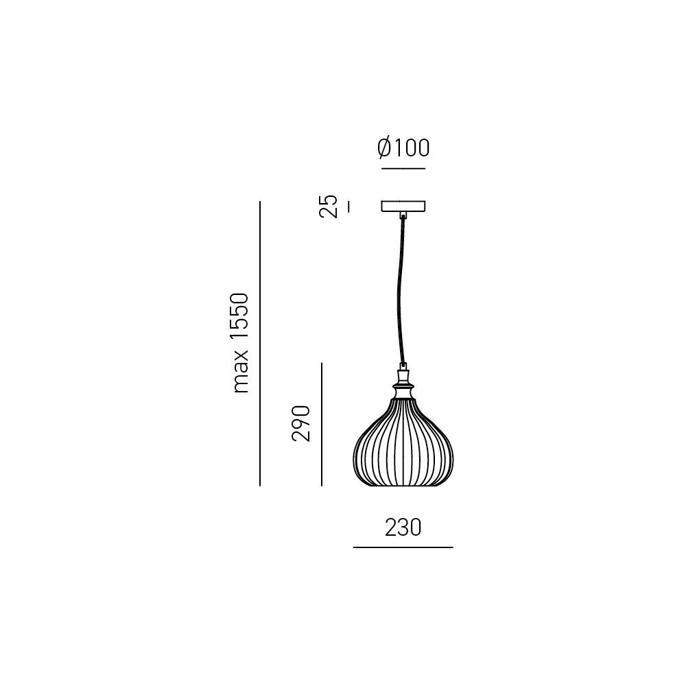 Sospensione Contemporanea Cleofe Metallo Bianco Vetro Bianco 1 Luce E27 D.23Cm