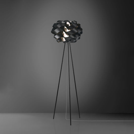 Lampada Da Terra Con Treppiede 1 Luce Cloud In Polilux Nero Made In Italy