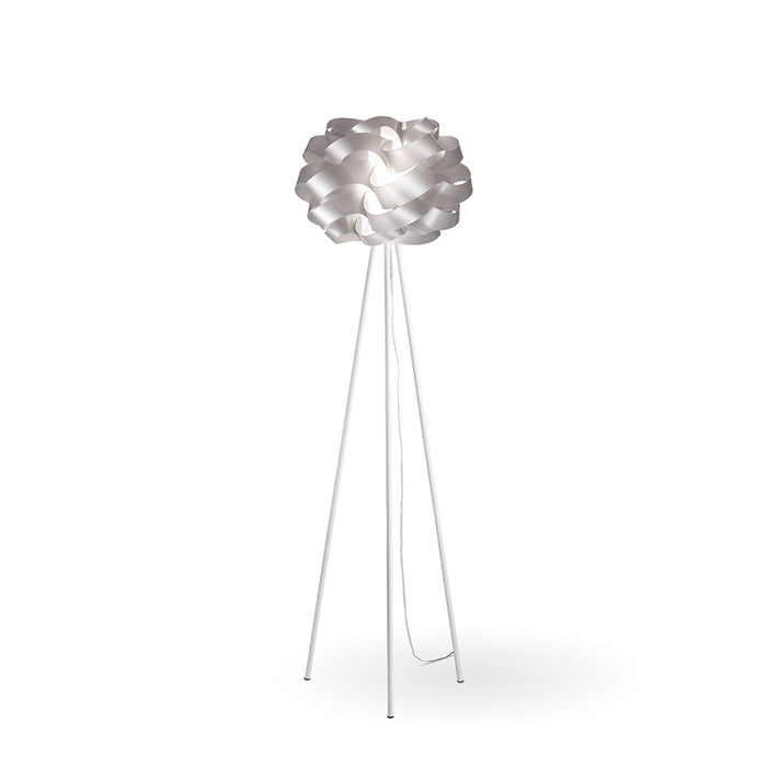 Lampada Da Terra Con Treppiede 1 Luce Cloud In Polilux Silver Made In Italy