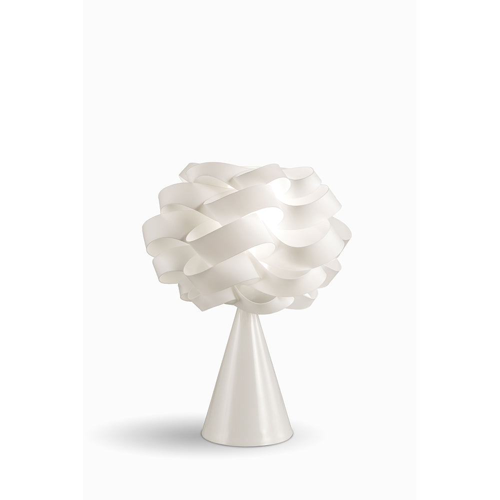 Lampada Da Tavolo A Cono 1 Luce Cloud In Polilux Bianco Made In Italy