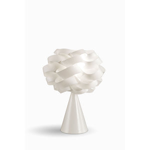 Lampada Da Tavolo A Cono 1 Luce Cloud In Polilux Bianco Made In Italy