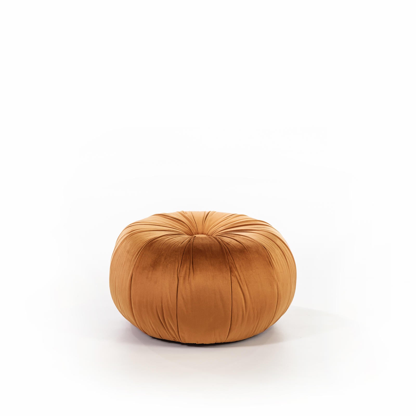 Pouf 36x36xH30 cm in Velluto Kaia Arancione