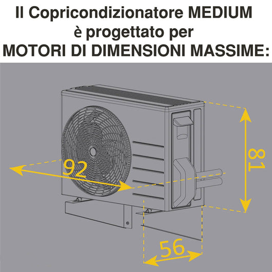 Copri Condizionatore da Esterno Medium 100x54/60x85 cm in Alluminio Bianco