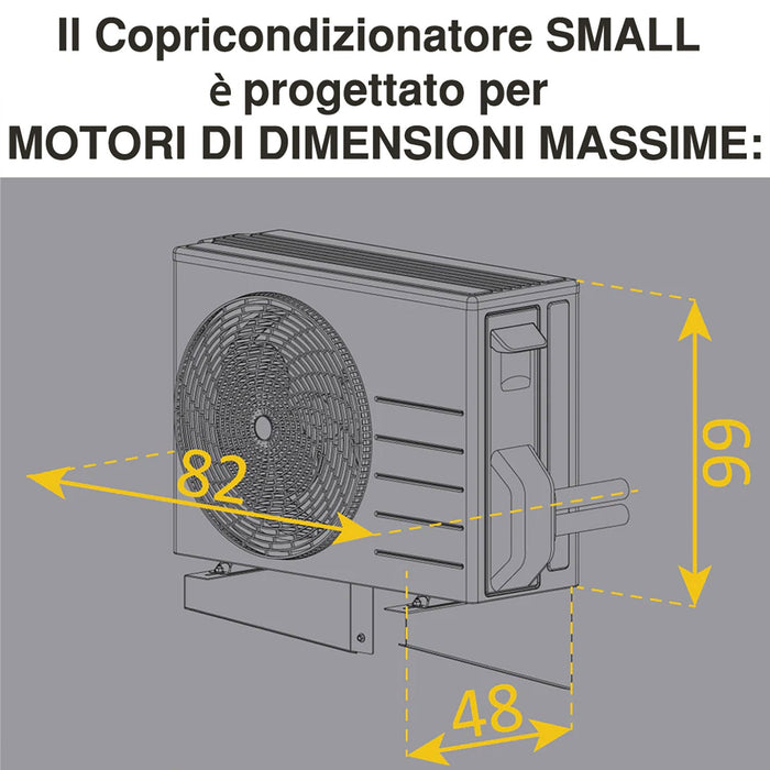 Copri Condizionatore da Esterno Small 90x46/52x70 cm in Alluminio Antracite