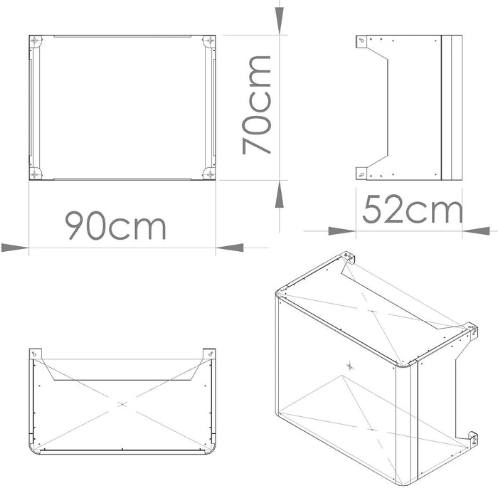 Copri Condizionatore da Esterno Small 90x46/52x70 cm in Alluminio Antracite