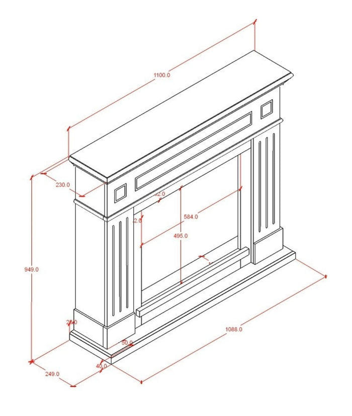 Fuego Cornice Caminetto Carlo Grigia Cornice Per Caminetto Per Inserto Elettrico Struttura In Legno