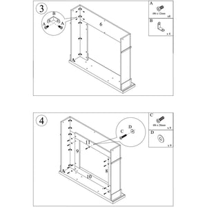 Fuego Cornice Caminetto Carlo Nera Per Inserto Elettrico Struttura In Legno