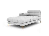 Cosmopolitan Design - Chaise longue sinistra "Bali" in tessuto strutturato grigio chiaro 