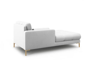 Cosmopolitan Design - Chaise longue sinistra "Bali" in tessuto strutturato grigio chiaro 