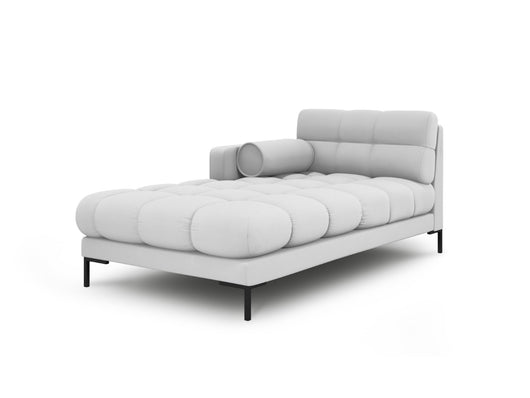 Cosmopolitan Design - Chaise longue sinistra "Bali" in tessuto strutturato grigio chiaro 