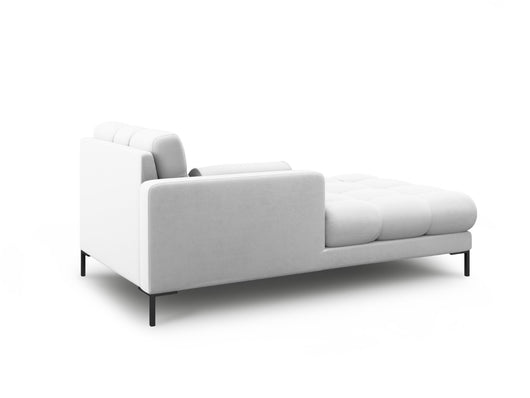 Cosmopolitan Design - Chaise longue sinistra "Bali" in tessuto strutturato grigio chiaro 