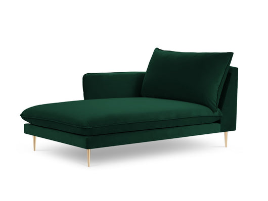 Cosmopolitan Design - Chaise longue sinistra "Vienna" in velluto verde bottiglia 