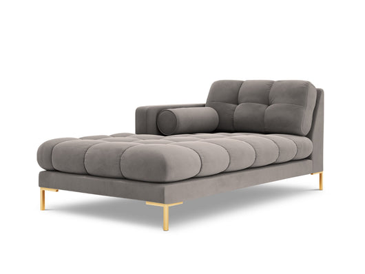 Cosmopolitan Design - Chaise longue sinistra "Bali" in velluto grigio chiaro 