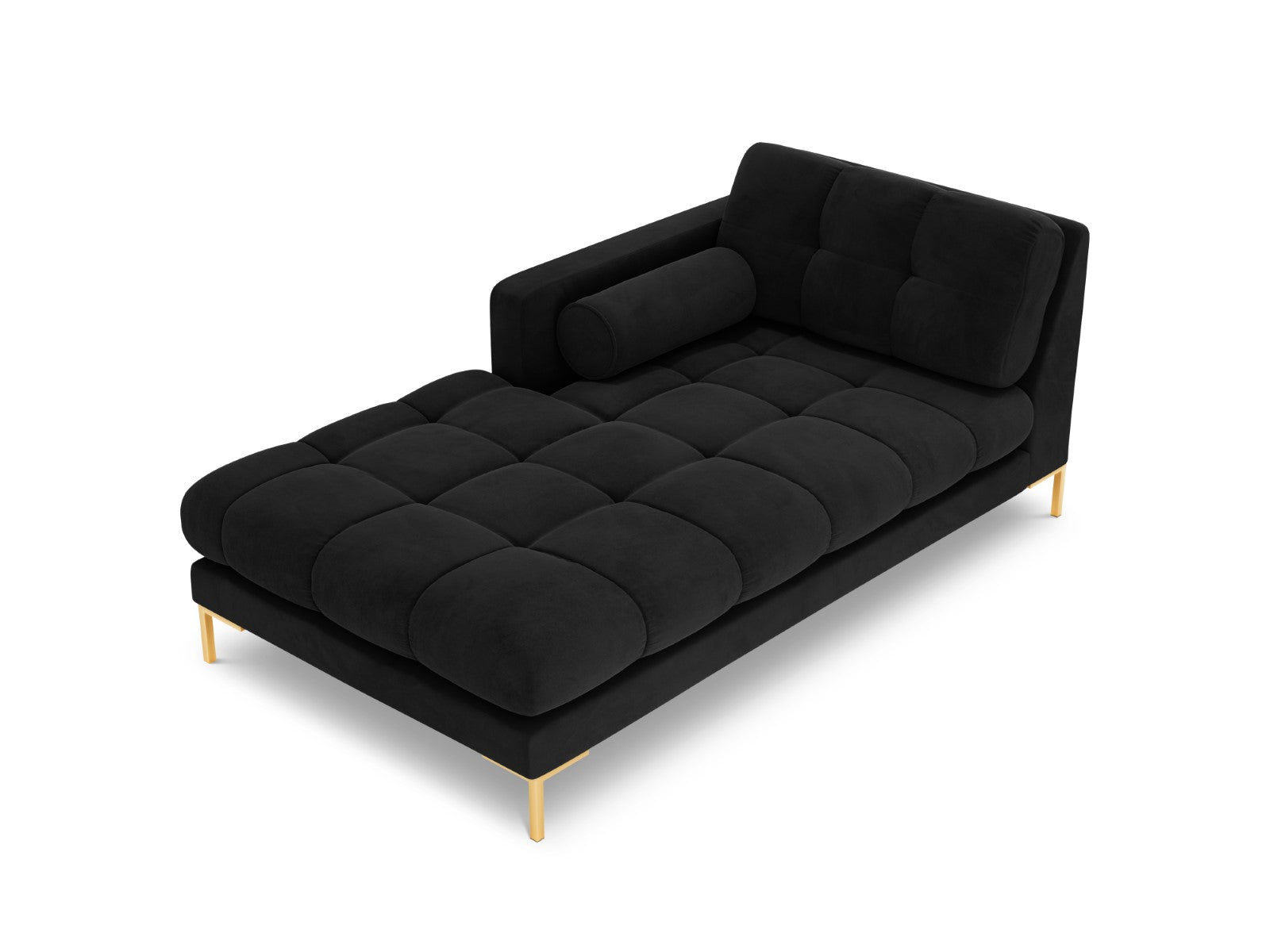 Cosmopolitan Design - Chaise longue sinistra "Bali" in velluto nero 