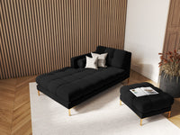 Cosmopolitan Design - Chaise longue sinistra "Bali" in velluto nero 