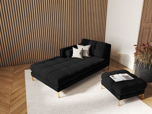 Cosmopolitan Design - Chaise longue sinistra "Bali" in velluto nero 