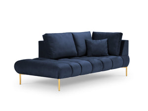 Cosmopolitan Design - Chaise longue sinistra "Hastings" 2 posti in velluto blu reale 