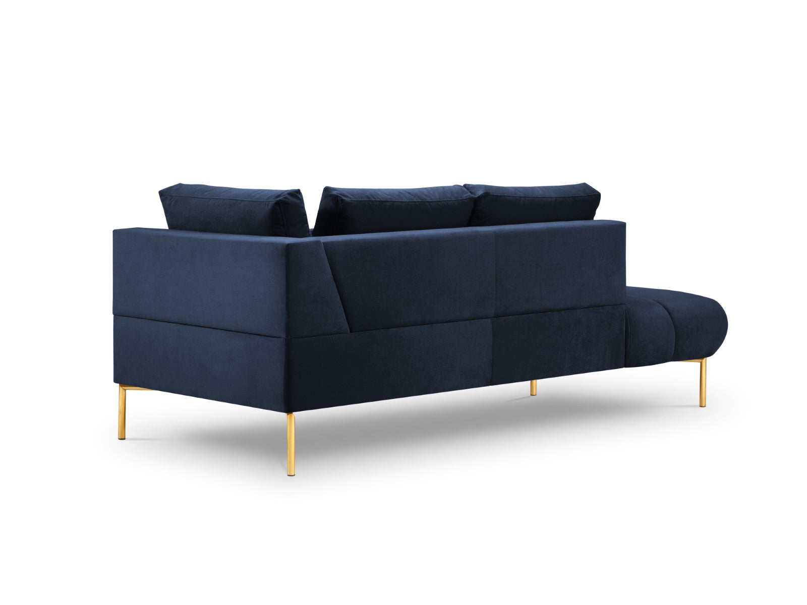 Cosmopolitan Design - Chaise longue sinistra "Hastings" 2 posti in velluto blu reale 